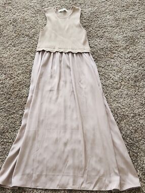 Taylor Sleeveless Maxi Skirt Dress in Light Taupe
